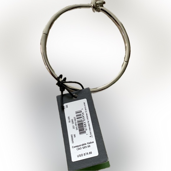 Kate Spade New York NWT Silver-Tone Sailor’s Knot Hinged Bangle Bracelet - Picture 7 of 7